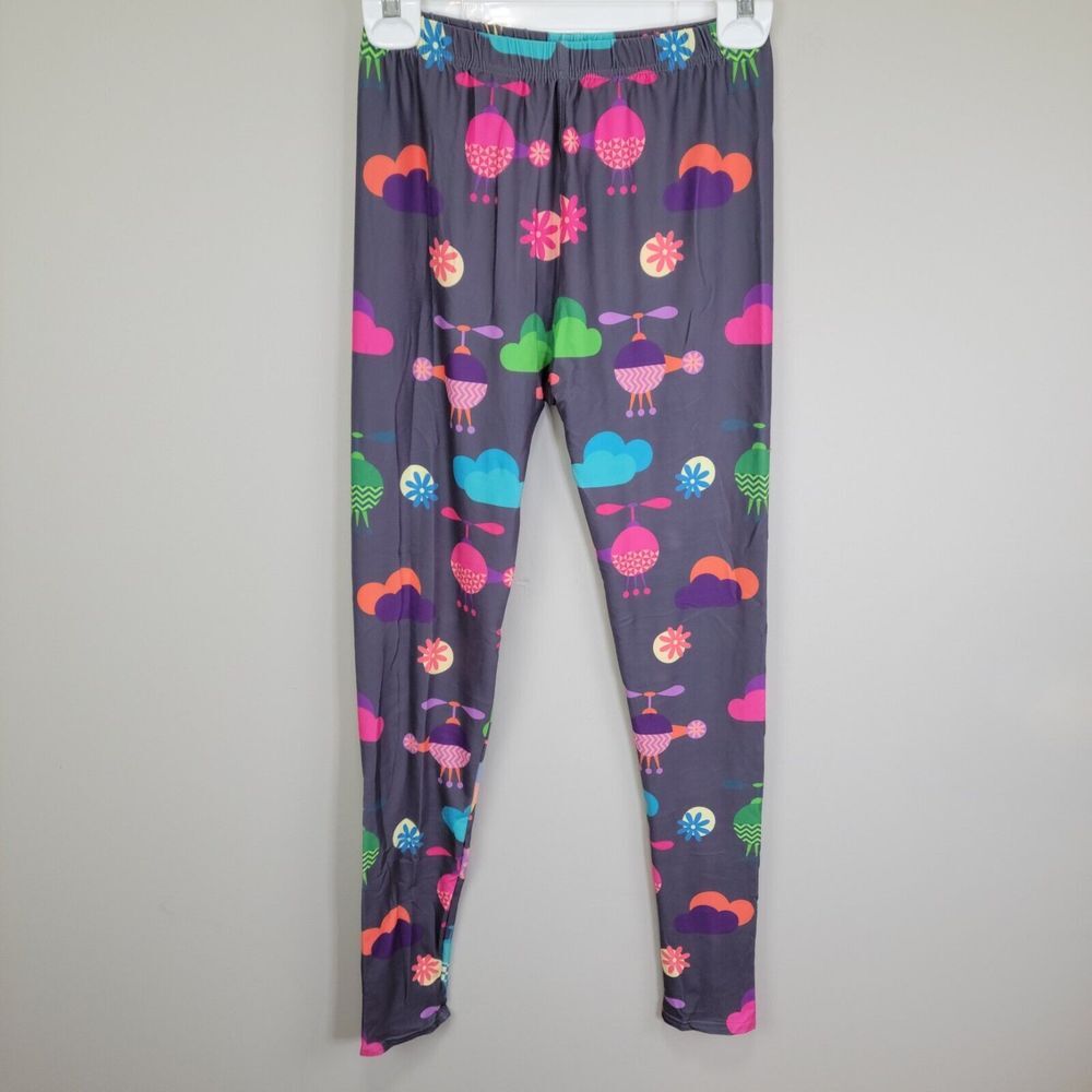 Mad Hatter Dezigns Toy Helicopter Polyester Spandex Ankle Leggings One Size Fits